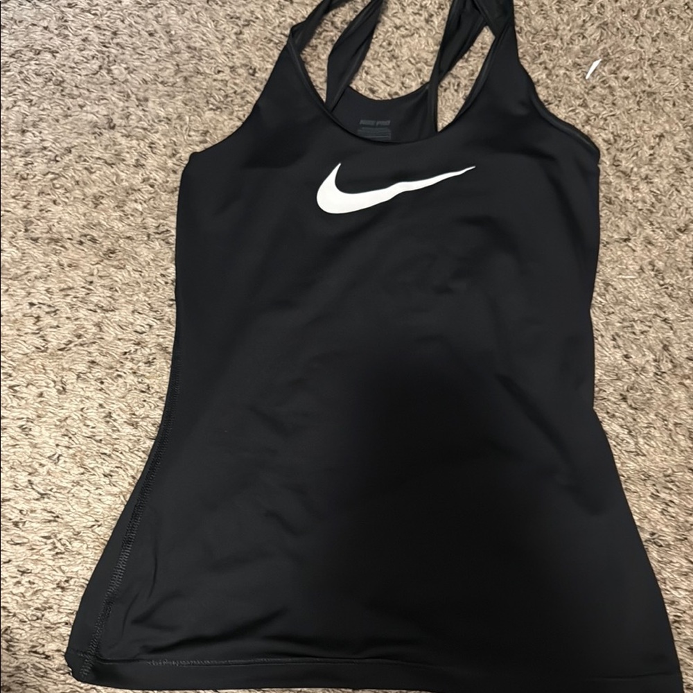 Nike Black Dri-FIT Tank with White Swoosh